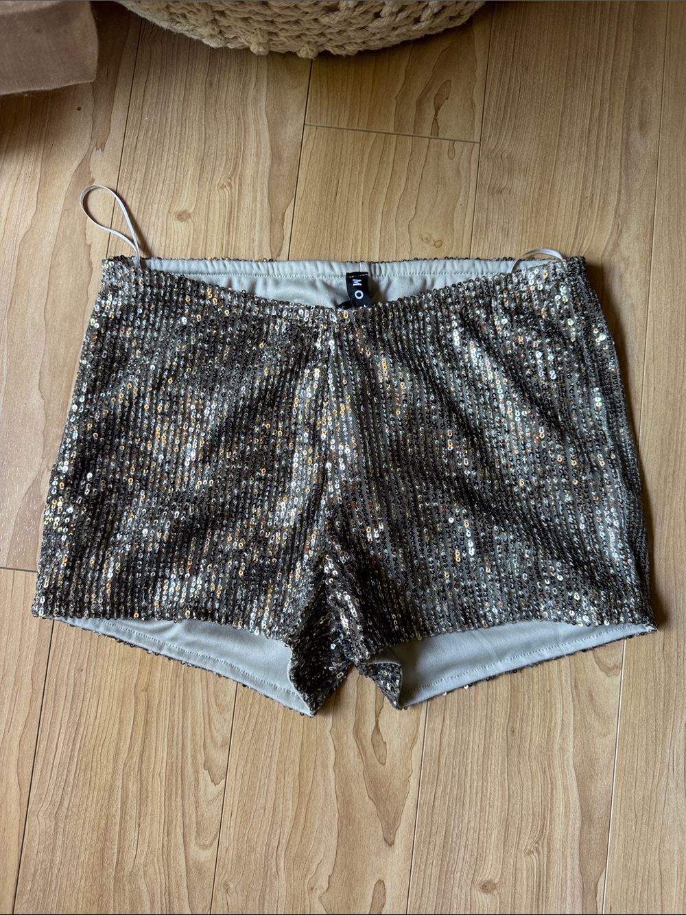 Motel Metallic Sequin Shorts